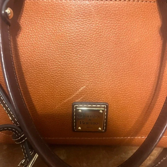 Dooney & Bourke Tan and Brown Domed Satchel - Picture 2 of 5